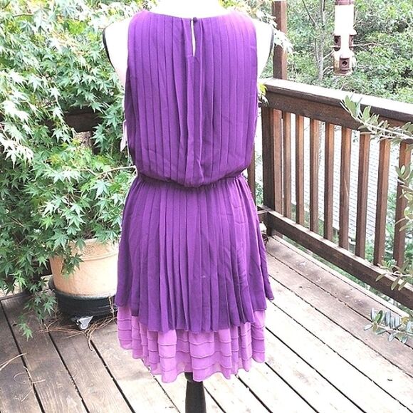 NWT Jessica Simpson Purple Pleated Dress - Picture 7 of 13